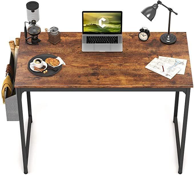 Nova Brown 40" Home Office Writing Small Desk with Storage Bag