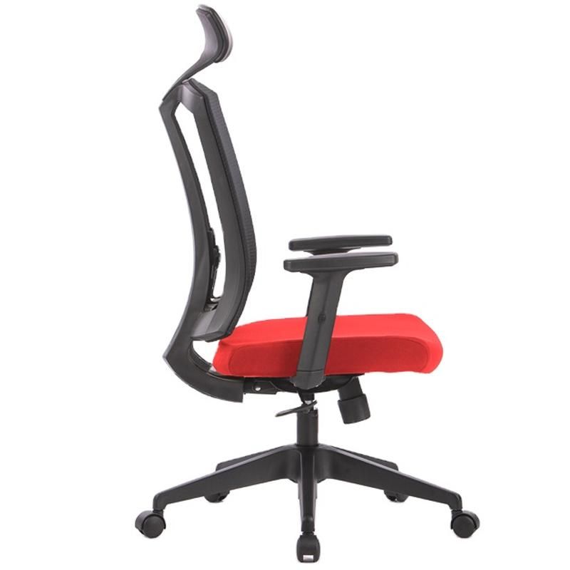 Ergonomic High Back Manager Adjustable Black Home Office Red Mesh Office Chair with Headrest