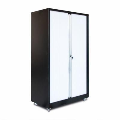 Fas-033 Steel 4 Shelves Plastic Roller File Cupboards Movable Office Tambour Door Cabinet