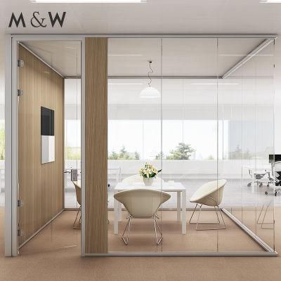 Soundproof Full High Louver System Blind Remote Glass Partition Wall