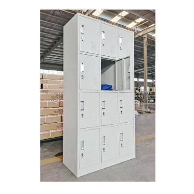 Fas-031 Staff Work Clothes Locker Storage School Locker Cabinet 12 Door Steel Locker Cabinet