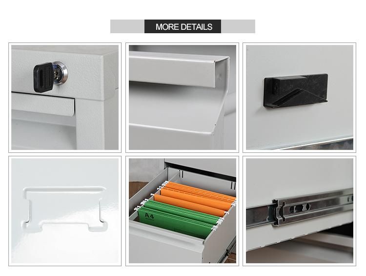 Flat Packing Metal 4 Drawer Filing Cabinet with Divider, Legal and Letter Size File Available