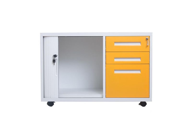 Mobile Cabinet Tambour Door Filing Cupboard with Drawers