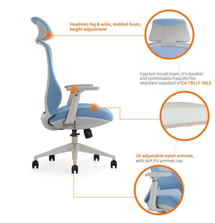 Ergonomically Designed Swivel Furniture Computer Mesh Commercial Office Chair