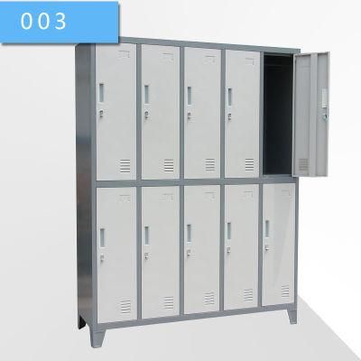 Vertical Metal Locker 10-Door Storage Steel Cabinet/Bookshelf