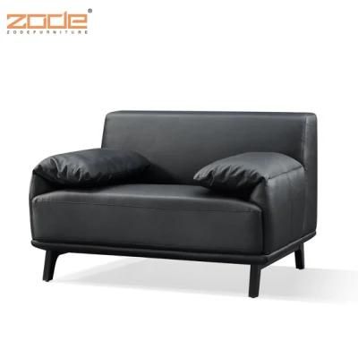 Zode Black Artificial PU Leather 2-Seater Living Room Corner Sofa