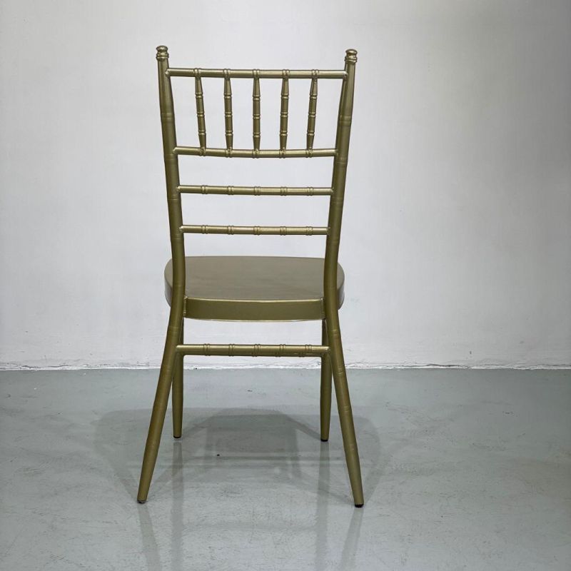 Lorero White Wedding Stackable Iron Tiffany Gold Metal Chiavari Chair