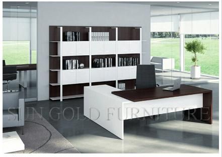 (SZ-OD203) Modern Office Furniture White and Black Wooden Office Desk