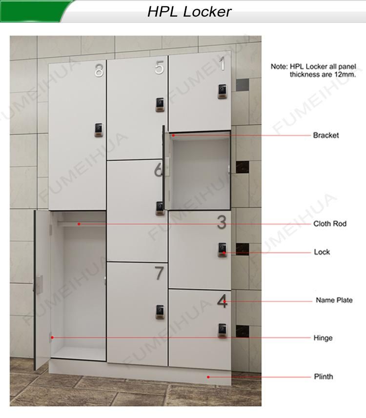 HPL Panels Small Gym 4 Doors Lockers Constructed