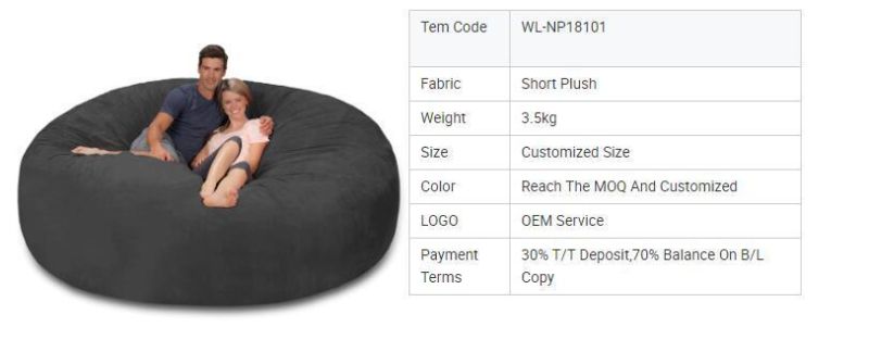 Custom 3 4 5 6 7 8FT Large Round Beanbag Cover Relax Comfortable Bean Bag Sofa Living Room Chairs