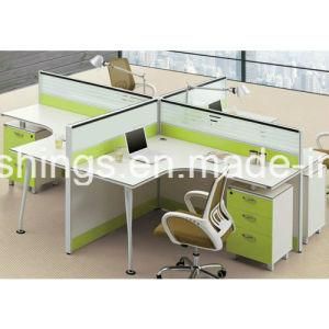 Office Furniture L-Shape Table Metal Leg Computer Table