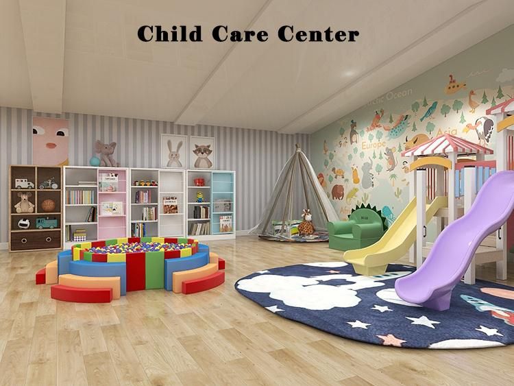 New Style Colorful Daycare Furniture Children Kids Bookshelf for Preschool