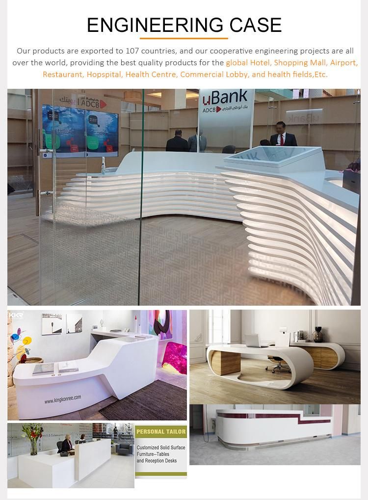 Solid Surface Corian Hotel Reception Desk