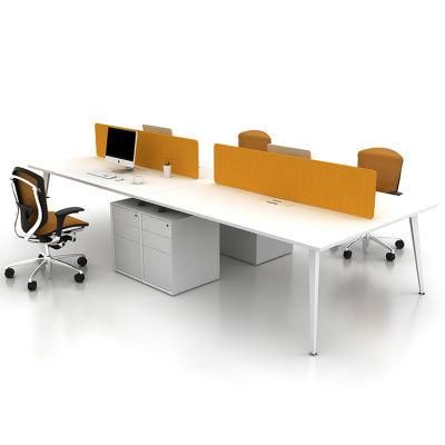 Metal Type 4 Seater Modular Office Furniture Desk for Staff Divider Workstation