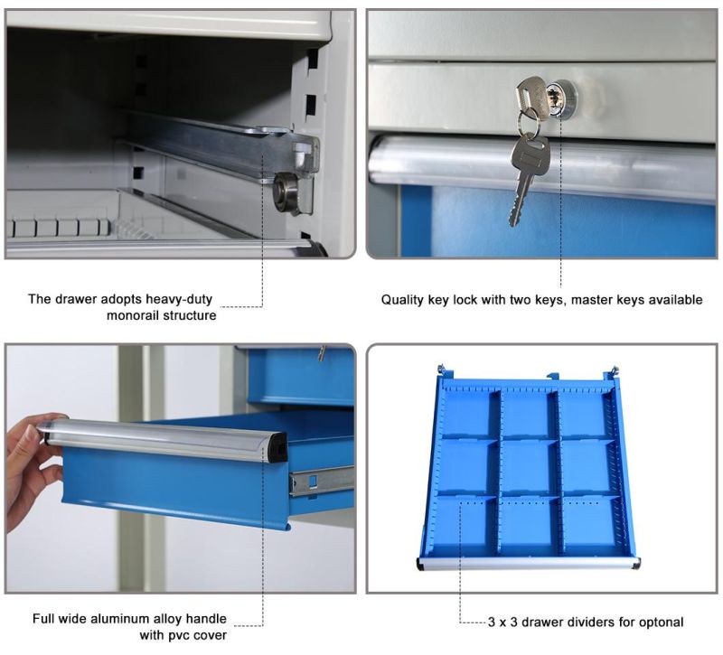 Metal Tool Storage Cabinet 3 Drawers with Lock