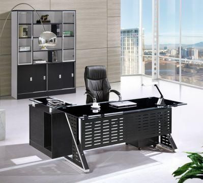 Unique Design Glass Top Boss Manager Executive Office Desk