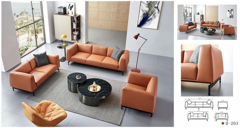 Customized Office Sofa/Modern Luxury Office Sofa/ Brown PU Leather Office Sofa Set