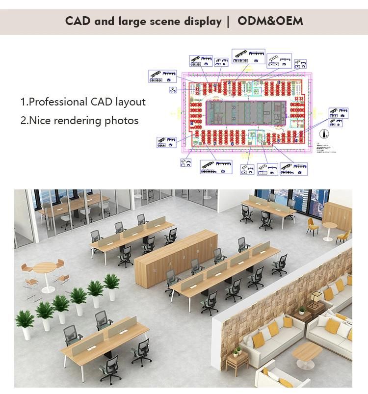 Commercial Workstation Aluminium Melamine Desk Staff Work Office Table