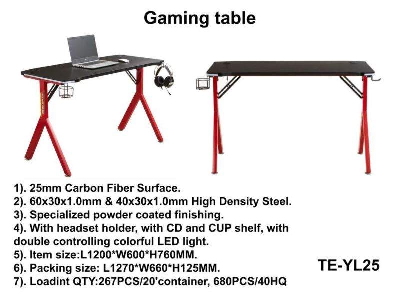 Gaming Desk Office Computer Table PC High Quality Powder Coating Desk Home Furniture