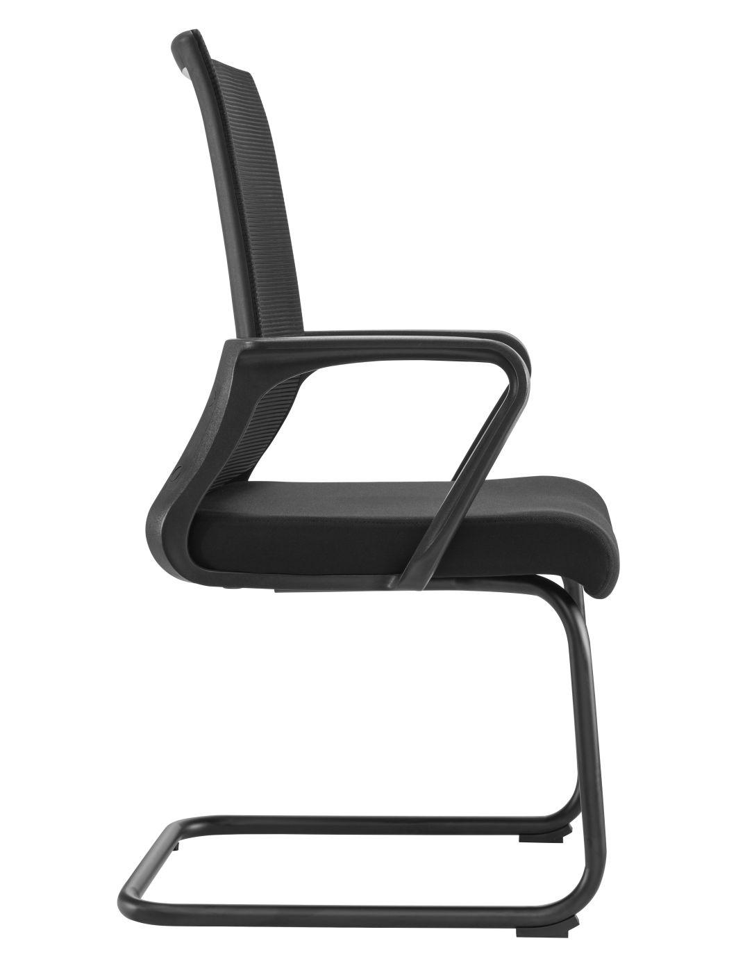 High Back with PP Fixed Arms Simple Mechanism Nylon Base with Headrest Mesh Upholstery and Fabric Cushion Seat Black Color Executive Chair