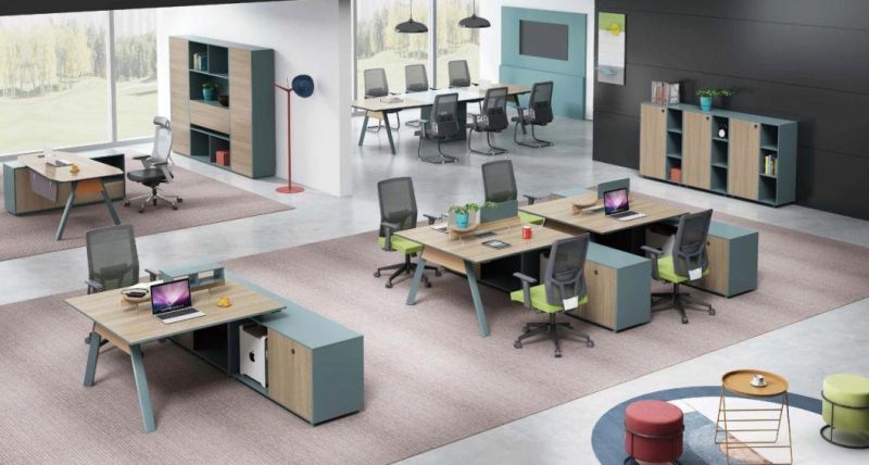 Popular Open Office Furniture Workstation Melamine Table for 2~4 Person