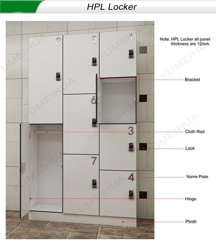 9 Doors HPL Locker for Supermarket