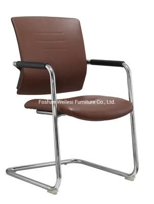 PU Upholstery Seat and Back 25mm Tube 2.0mm Thickness Chrome Frame with PU Armrest Visitor Chair
