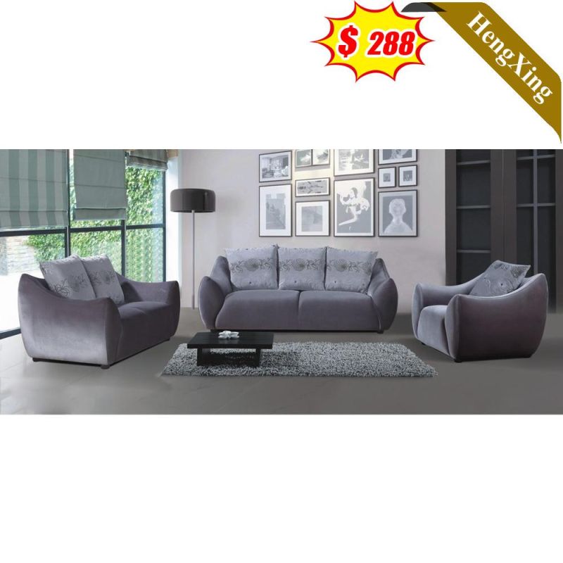 Modern Luxury Design Living Room Office Soft Foam Gray Fabric 1+2+3 Seat Sofa Set