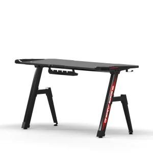 Visky Professional Design Adjustable Gaming Computer Desk Table with Multi Colored LED Lights and Cup Holder 1.4m Lenght