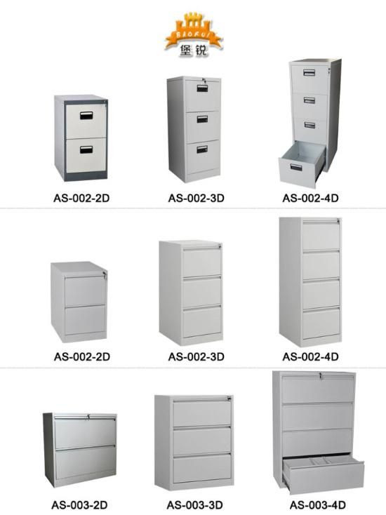 Fas-001-4D Classic Grey Office Metal Furniture 4 Drawers Vertical Steel Storage Filing Cabinet