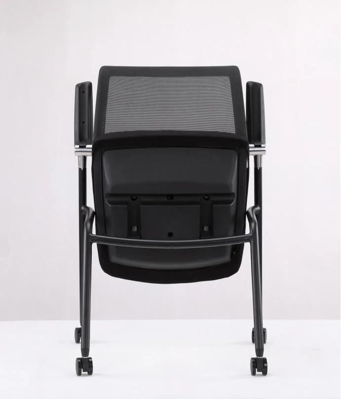 Mesh Back Plastic Flipped Stackable Training Staff Home Office Chair with Seat Slide