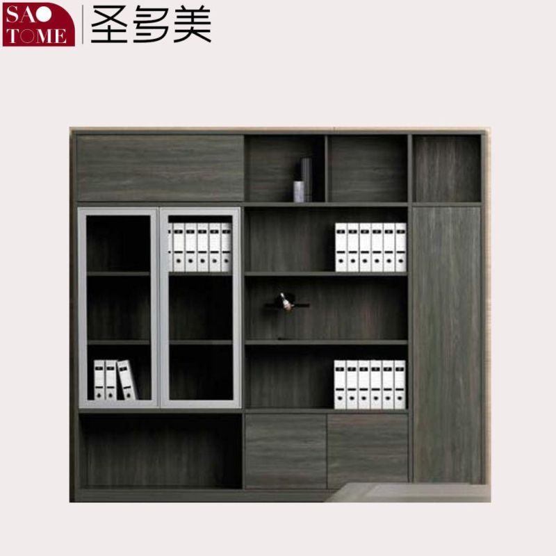 Wooden Four Door Office File Cabinet Furniture Glass Cabinet