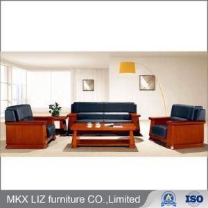High Quality Teak Solid Wood Leather Office Seating (S937)