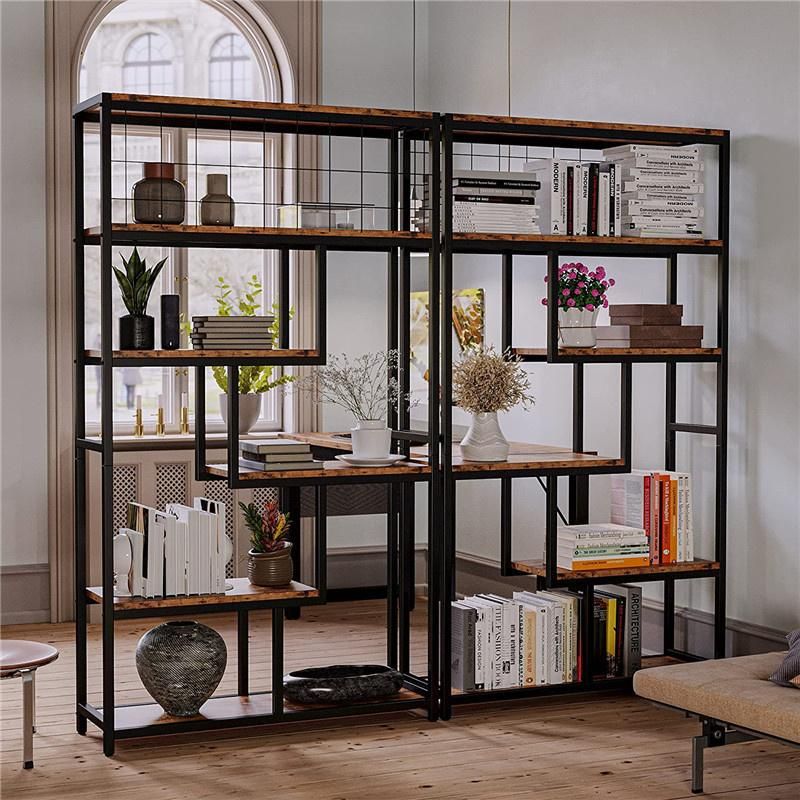 Home Iron and Wood Combined with Multi-Layer Finishing Storage Rack 0368