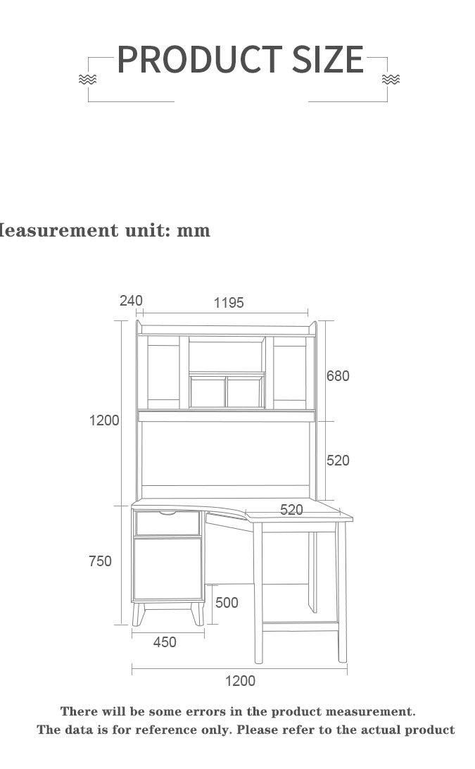 Fashion Desktop Computer Table Design with Bookshelf Study Cum Computer Table