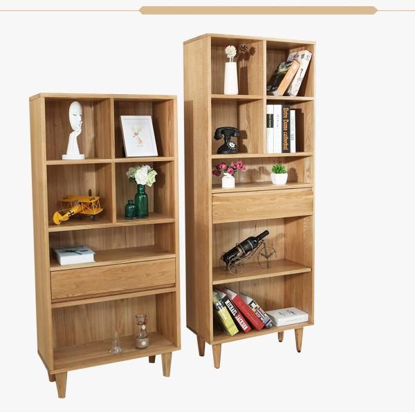 Nordic Minimalist Floor Bookshelf Display Rack Solid Wood Shelf