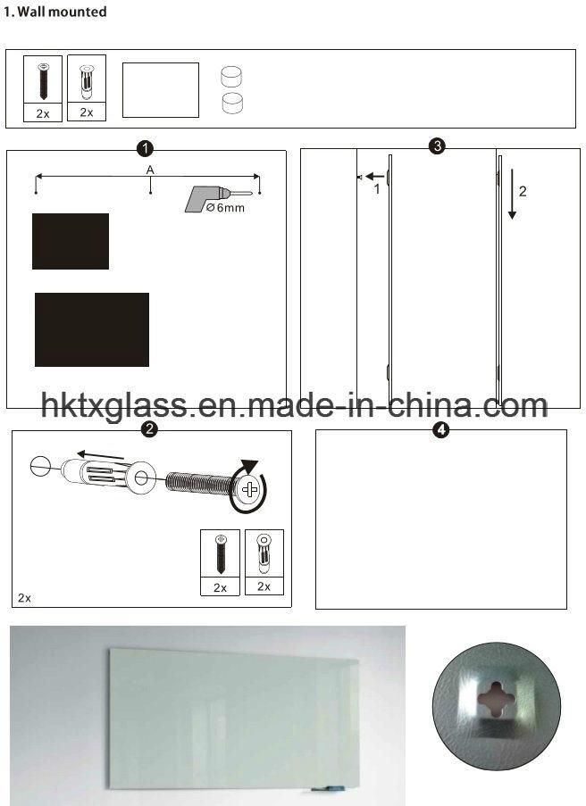 High Quality Tempered Tempered Glass Marker Board with En12150 Asnzs2208 BS62061981