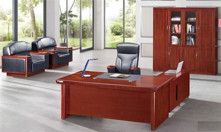 1.8 Meter L Shape Manager Office Table Wood Veneer Office Desk in Traditional Design