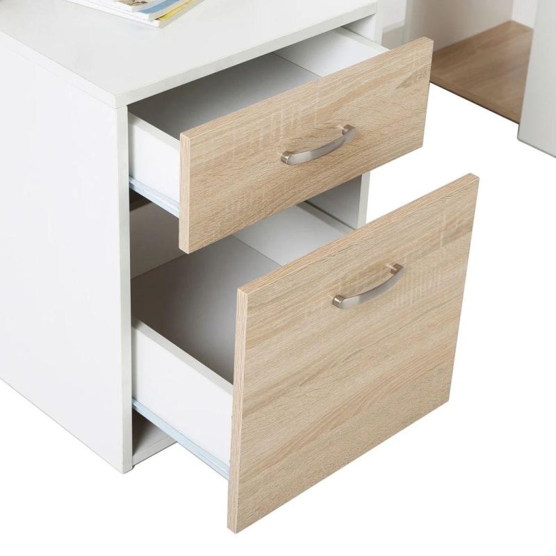 Amazonsfurntiure 55" Multi-Shelf Dorm and Home Office Desk Oak-White