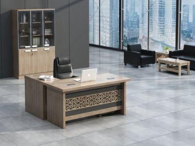 Luxury Style Natural Wood Color160cm 180cm 200cm L Shaped Wooden Executive Office Desk