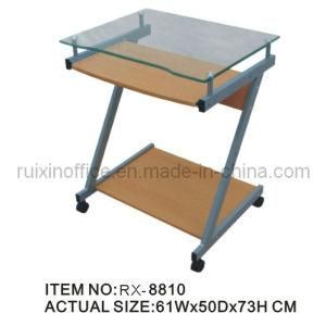 Glass and Melamine Computer Desk (RX-8810)