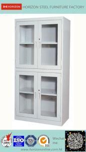 Steel Filing Cabinet with Lower 4 Glass Doors