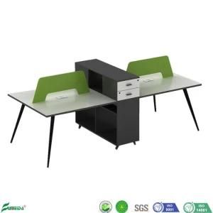 Modern Simple 4 Seaters Office Desk Partition Glass Workstation (AP1801)