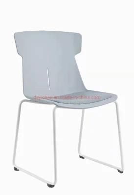 Sled Base with Whited Coated Finished with Connector Plastic Shell for Seat and Back Stacking Training Chair