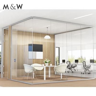 Full Height Double Demountable Clear Cheap Aluminum Glass Partition Wall