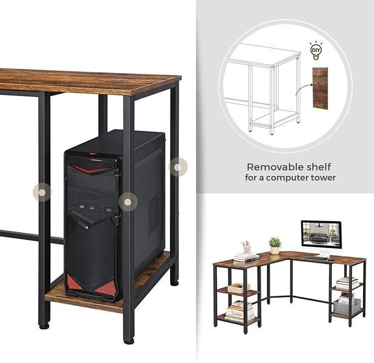 Home Office Industrial Style Spacious Storage Computer Desk 54 Inch Writing Desk