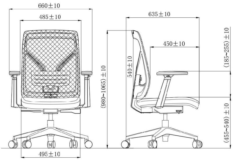 Black Plastic Office Conference Training Meeting Chair