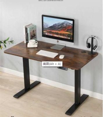 Home Office White Ergonormic 2/3 Segments One Leg Single Motor Electric Height Adjustable Standing Desk