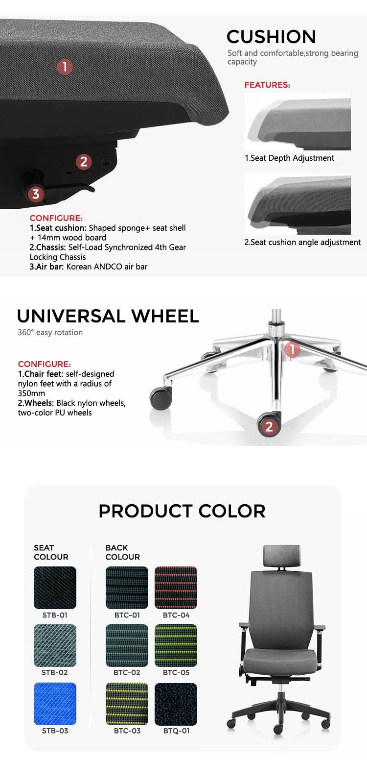 Best Ergonomic Back Design Office Chair Executive Computer Swivel Chair High Back Mesh Chair