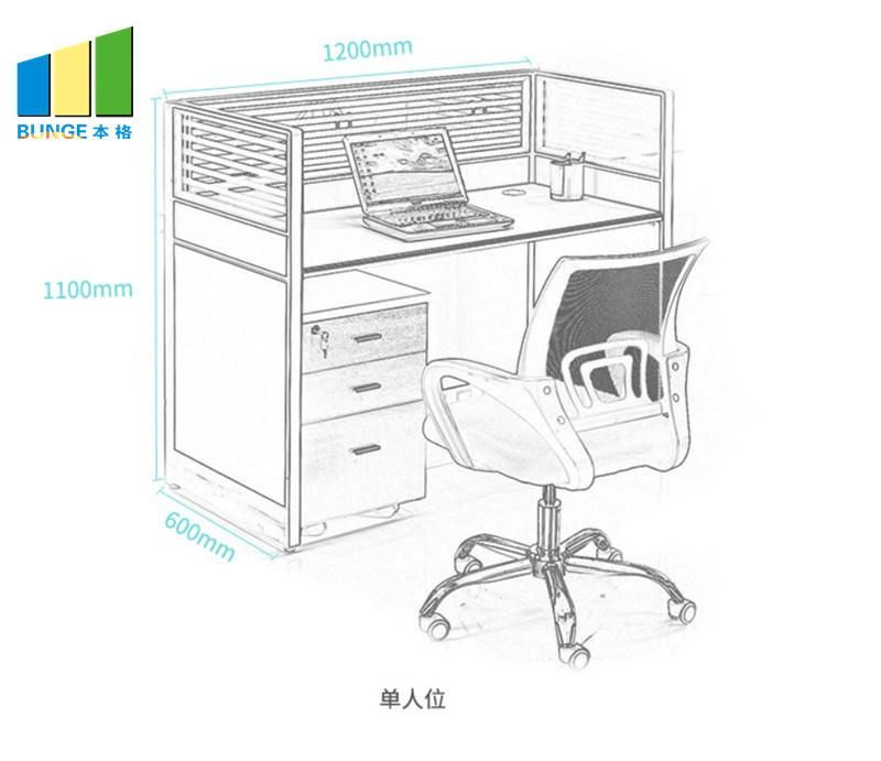 Meeting Room Modular Furniture 6 Person Office Glass Desks and Workstations